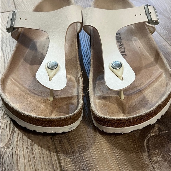 Birkenstock Women's White Gizeh Leather Sandals EU size 42 - Picture 8 of 11